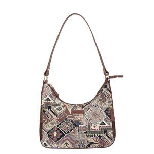 Geometric Pattern Tapestry Fabric Hobo Bag For Women | Shoulder Sling Bag